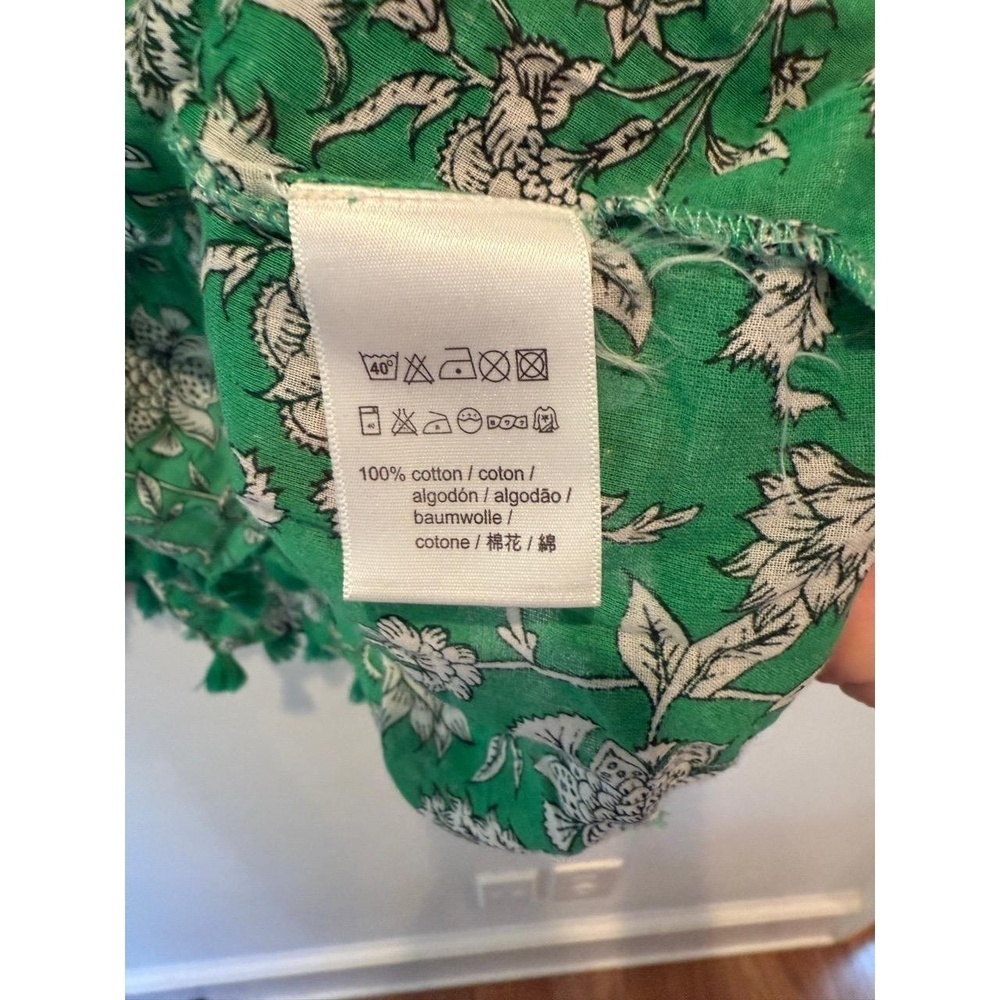Tuckernuck Ro’s Garden Green Bataca Seychelles Short Tunic Blouse size XS EUC - Picture 9 of 11